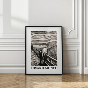 Tablou înramat „Skriet- The Scream - Monochrome Version” de Edvard Munch