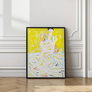 Tablou înramat „The Girl In The Yellow Dress” de Francesco Gulina
