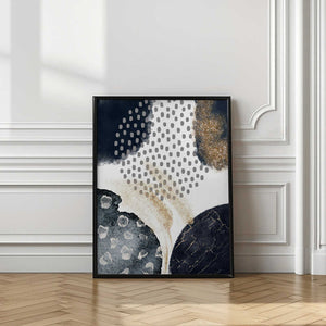 Tablou înramat „Abstract Black and Gold-3” de Sally Ann Moss
