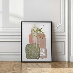 Tablou înramat „Delicate Pink and Green-3” de Sally Ann Moss