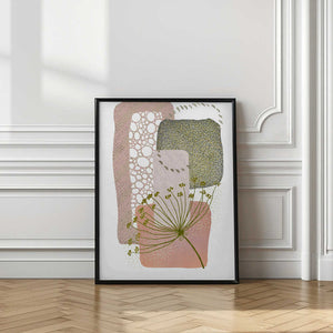 Tablou înramat „Delicate Pink and Green-2” de Sally Ann Moss