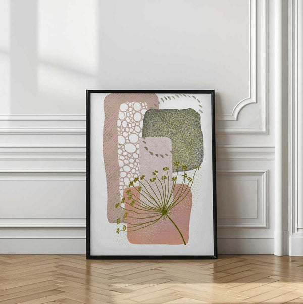 Tablou înramat „Delicate Pink and Green-2” de Sally Ann Moss