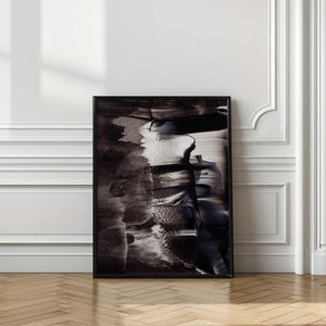 Tablou înramat „Monochrome Textures And Fluid Brushstrokes” de uplusmestudio