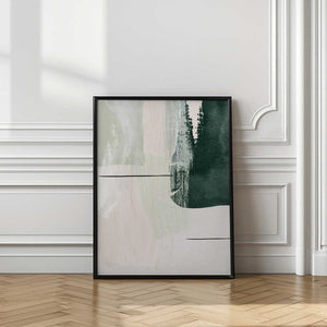 Tablou înramat „Abstract Shapes in Green-2” de Sally Ann Moss