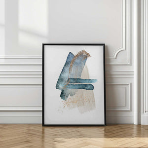 Tablou înramat „Atlantic Blue Abstract-3” de Sally Ann Moss