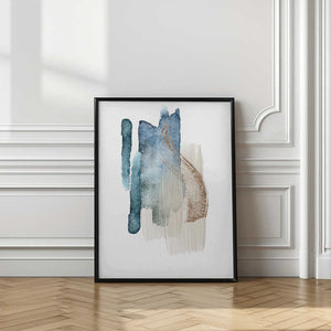 Tablou înramat „Atlantic Blue Abstract-2” de Sally Ann Moss