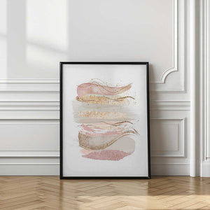 Tablou înramat „Mystical Pink Abstract-1” de Sally Ann Moss
