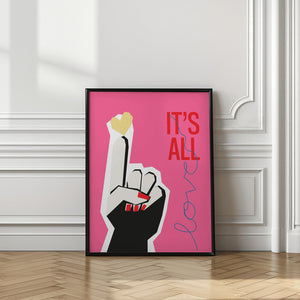 Tablou înramat „It's All Love Hand Pink” de Frances Collett