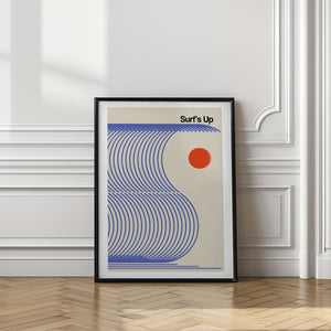 Tablou înramat „Surf's Up Biscuit Blue” de Frances Collett