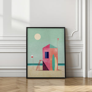 Tablou înramat „Surf Hut” de longwayhome