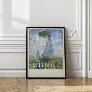 Tablou înramat „Woman With Parasol” de Claude Monet