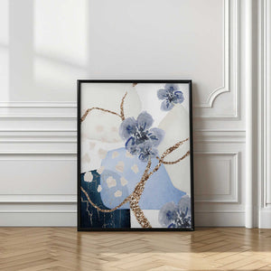 Tablou înramat „Floral Blue-3” de Sally Ann Moss