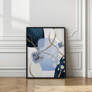 Tablou înramat „Floral Blue-2” de Sally Ann Moss