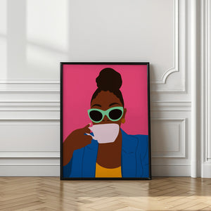 Tablou înramat „Women Drinking Coffee” de Carelle N'guessan
