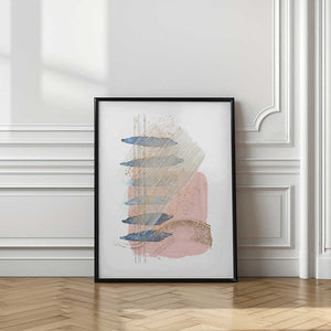 Tablou înramat „Soft Pink Blue 1” de Sally Ann Moss
