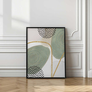 Tablou înramat „Calm green- 4” de Sally Ann Moss