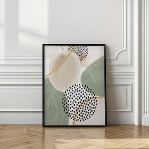 Tablou înramat „Calm green- 3” de Sally Ann Moss