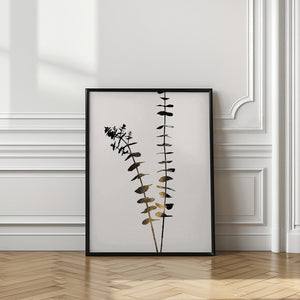 Tablou înramat „Eucalyptus Dark Gold” de Kubistika