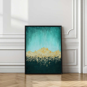 Tablou înramat „Golden Dawn Teal” de Alyson Storms