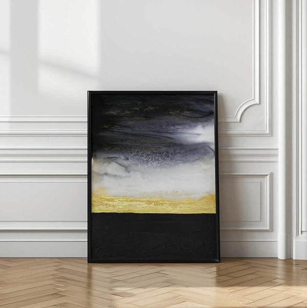 Tablou înramat „Noir and Gold” de Alyson Storms