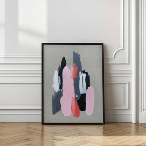 Tablou înramat „Pink Black and Grey 1” de Alyson Storms