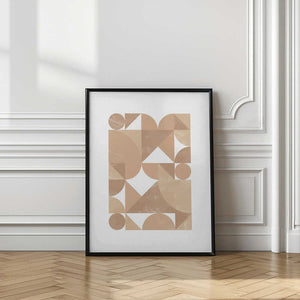 Tablou înramat „Beige Geometric Art” de Melloi Art Prints