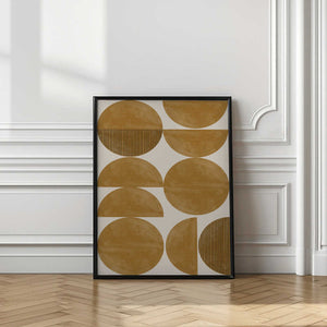Tablou înramat „Golden Geometric Rhythm” de THE MIUUS STUDIO