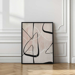 Tablou înramat „White Lines 1” de Sally Ann Moss