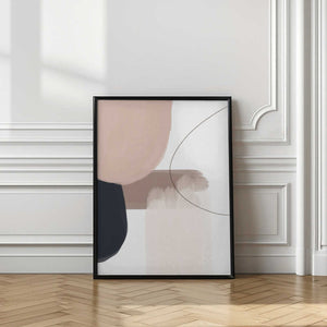 Tablou înramat „Abstract Beige Black Art” de Melloi Art Prints