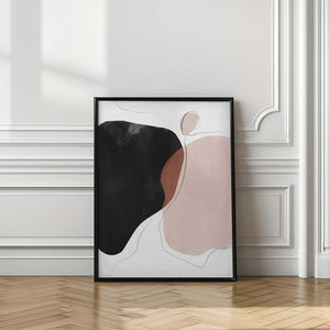 Tablou înramat „Black Pink Abstract Art” de Melloi Art Prints