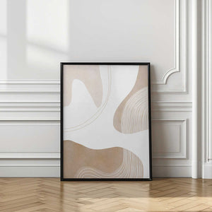 Tablou înramat „Abstract Earth Tones with Organic Lines” de Melloi Art Prints