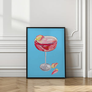 Tablou înramat „Sparkling Rose Gin Cocktail” de Alice Straker