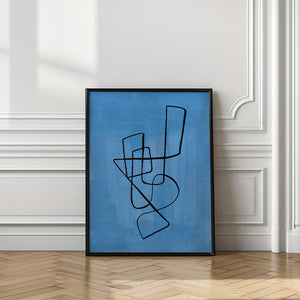 Tablou înramat „Pastel Blue Circuit” de Ejaaz Haniff