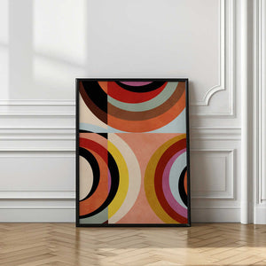 Tablou înramat „Warm Colors Bauhaus Geometry3” de Ana Rut Bre