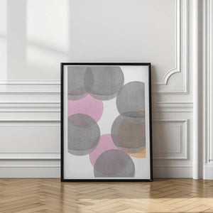 Tablou înramat „Gray Pink Circles Ii” de Louise van Terheijden