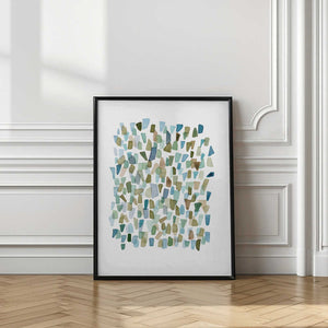 Tablou înramat „Green Mossy Seaglass” de Louise van Terheijden