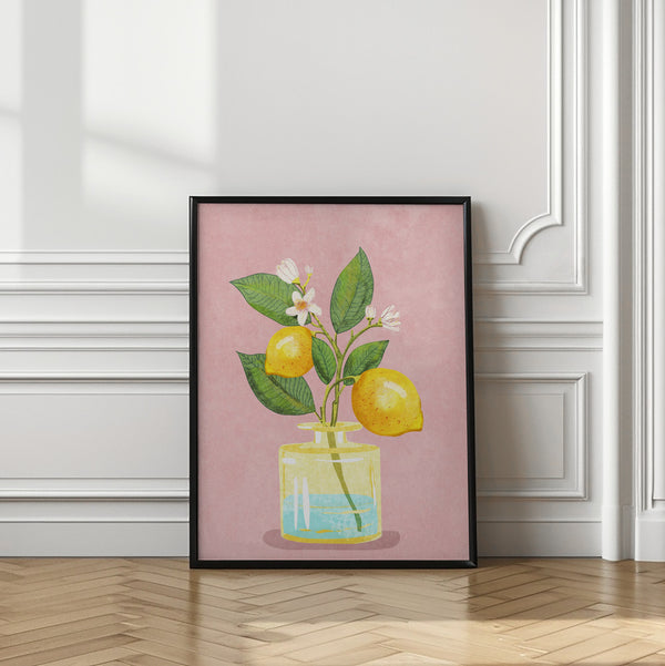 Tablou înramat „Lemon Bunch In Vase” de Raissa Oltmanns