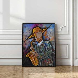 Tablou înramat „Jazz Sax Man” de Ricardo Maya