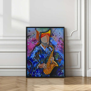 Tablou înramat „Jazz sax man” de Ricardo Maya