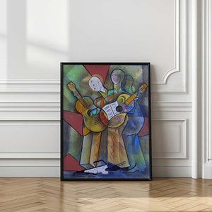 Tablou înramat „Street Musicians” de Ricardo Maya