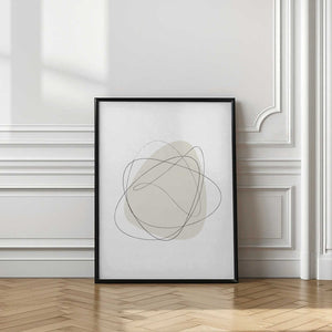 Tablou înramat „Beige Circles” de Oju Design