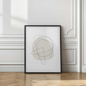 Tablou înramat „Beige Circles” de Oju Design