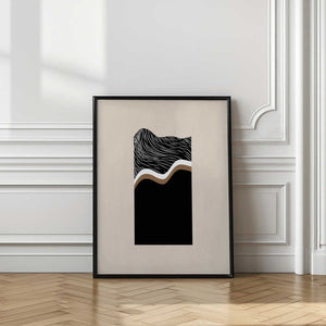 Tablou înramat „Monochrome Waves” de Elena Ristova