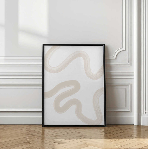 Tablou înramat „Beige Brush Stroke Poster” de Elena Ristova