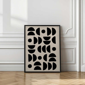 Tablou înramat „Geometric Semi Circles Pattern” de Elena Ristova