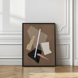 Tablou înramat „Brown Paper Cuts Painting” de Elena Ristova