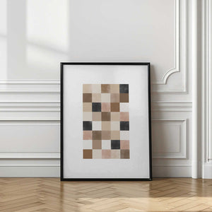 Tablou înramat „Geometric Pattern of Muted Earthy Tones” de Elena Ristova