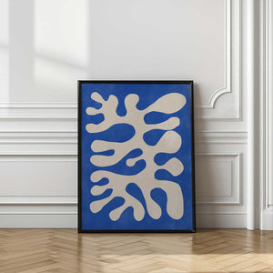 Tablou înramat „Organic Blue Shapes” de Elena Ristova