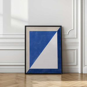 Tablou înramat „Blue Geometric Play” de Elena Ristova