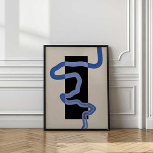 Tablou înramat „Blue Pathway Flow” de Elena Ristova